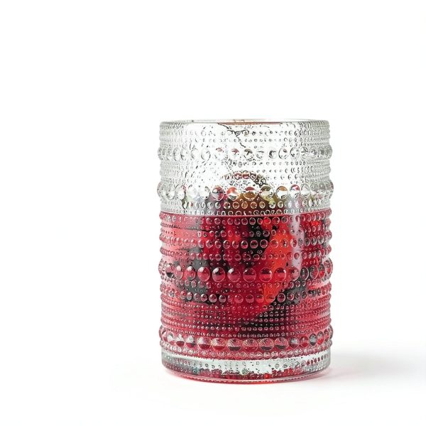 Dingerjar Hobnail Glassware Set of 6 Drinking Glasses-2