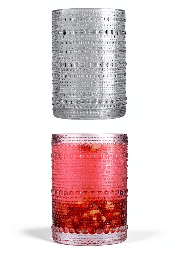 Dingerjar Hobnail Glassware Set of 6 Drinking Glasses-0