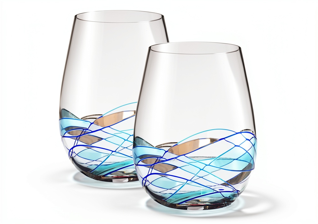 Bezrat stemless wine glasses set on a holiday table