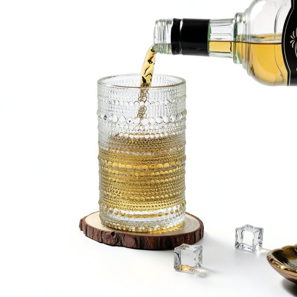 Moretoes Vintage Hobnail Drinking Glasses Set-3