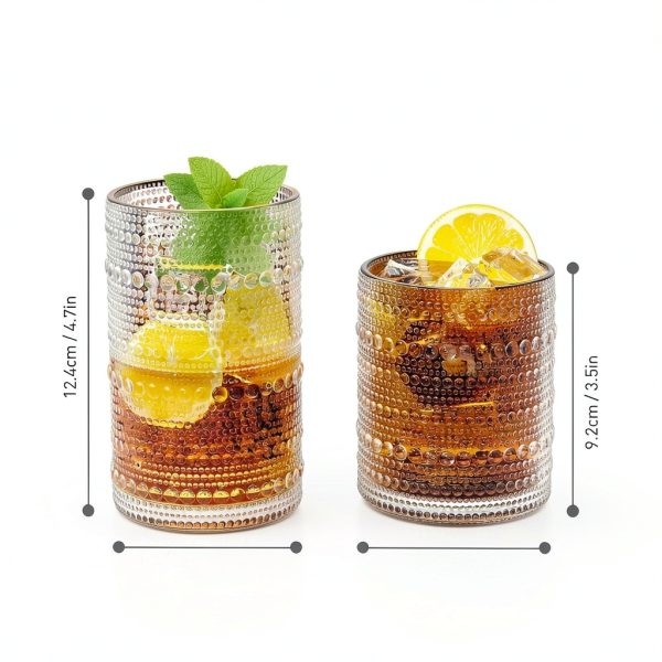 AltarreT Vintage Hobnail Drinking Glasses Set-1