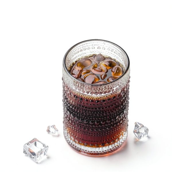 Dingerjar Hobnail Glassware Set of 6 Drinking Glasses-5