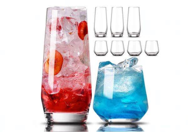 Mfacoy 8-Piece Glass Set Lead-Free Modern Wine Glasses-0