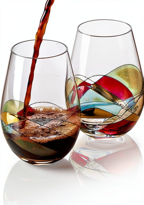 Red Wine Glasses Bezrat Stemless 18oz Dishwasher-3