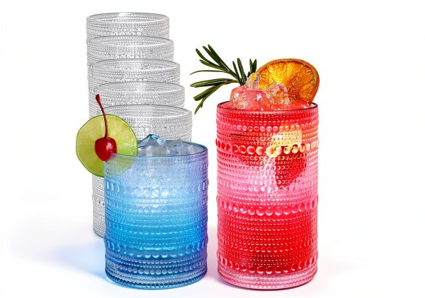 AltarreT Vintage Hobnail Drinking Glasses Set-0