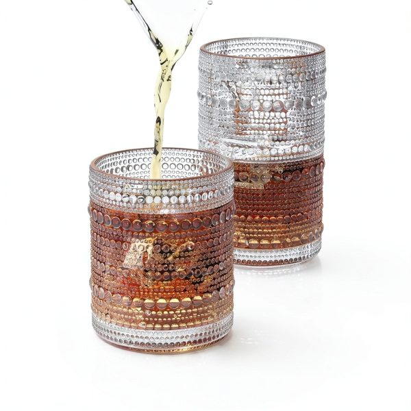 AltarreT Vintage Hobnail Drinking Glasses Set-4
