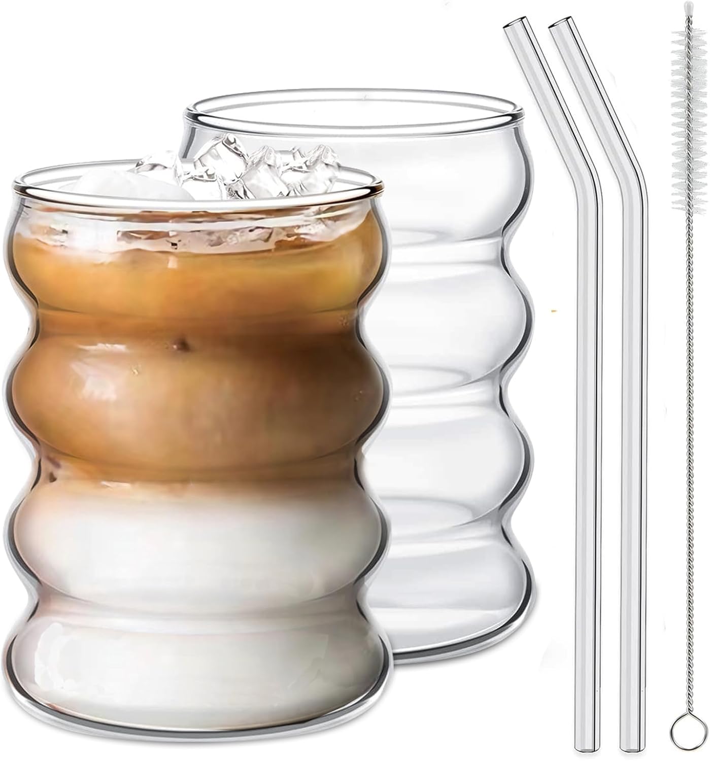 Ework4U Clear Drinking Glasses Set 14oz