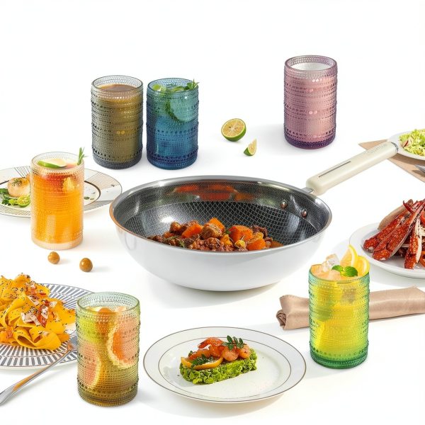 FULGNU 15 oz Glass Tumbler Set for Home-6
