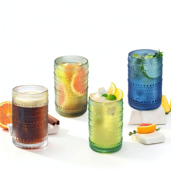 FULGNU 15 oz Glass Tumbler Set for Home-2