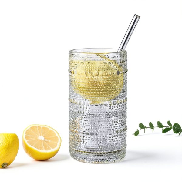 Hobnail Drinking Glasses Dingerjar 16oz Set-4