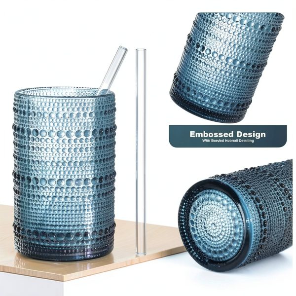 FULGNU 15 oz Glass Tumbler Set for Home-3