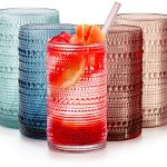 FULGNU 15 oz Glass Tumbler Set for Home-0