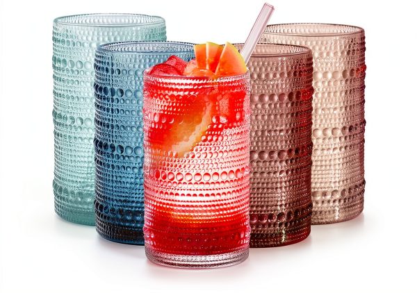 FULGNU 15 oz Glass Tumbler Set for Home-0