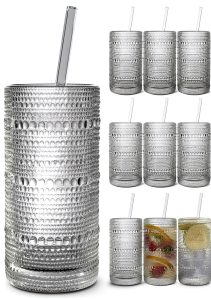 Hobnail Drinking Glasses Dingerjar 16oz Set-0