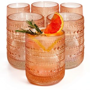 Rose Gold Vintage Drinking Glasses Kate Aspen-0