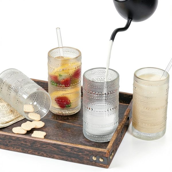 Hobnail Drinking Glasses Dingerjar 16oz Set-3