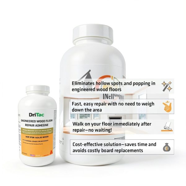 Sika DriTac Wood Floor Repair Adhesive White 1 Qt Low VOC Quick Cure-2